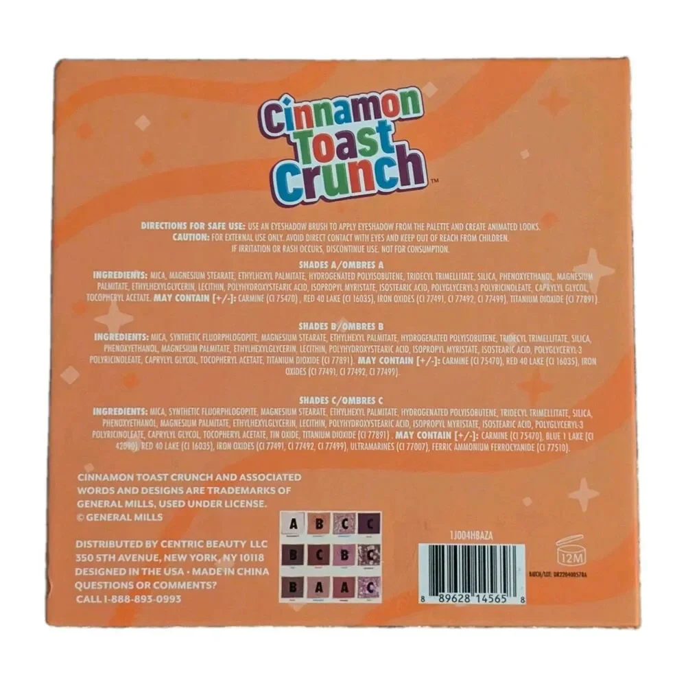 Cinnamon Toast Crunch 12 Color Eyeshadow Palette With Mirror